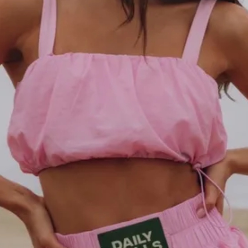 Daily Drills Pink Bubble top/ skirt